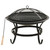 2-in-1 Fire Pit and BBQ with Poker 22"x22"x19.3" Steel A949-313350