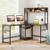 L-shaped Desk with Power Outlet Hutch-Rustic Brown B593-CB10537US
