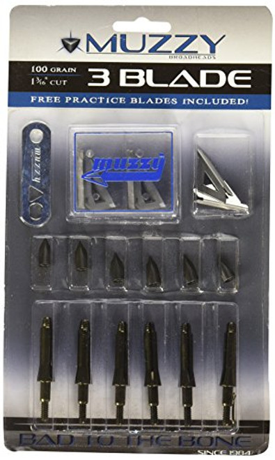 100 Grain Muzzy 3 Blade 1 3/16" Cut Broadhead