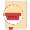 "Prescriptions" - Bottom Tab Chart Dividers -  Tab in Position 2 - Tab Color Red - Manila Stock -  100/Pack