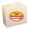 Top Tab Folder - 1/3 Cut Assorted Tabs - Fasteners in Positions 3 & 5 - 11 Pt. Manila - Letter Size -  Reinforced Tabs - 50/Box