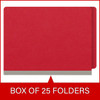 Red letter size end tab classification folder with 2" gray tyvek expansion. 18 pt. paper stock. Packaged 25/125.