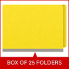 Yellow letter size end tab classification folder with 2" gray tyvek expansion. 18 pt. paper stock. Packaged 25/125.