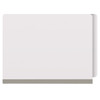 White letter size end tab classification folder with 2" gray tyvek expansion and 2" bonded fasteners on inside front and inside back. 18 pt. paper stock. Packaged 25/125.
