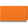 Orange legal size end tab classification folder with 2" gray tyvek expansion. 18 pt. paper stock. Packaged 25/125.