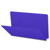 Purple legal size end tab classification folder with 2" gray tyvek expansion. 18 pt. paper stock. Packaged 25/125.