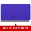 Purple legal size end tab classification folder with 2" gray tyvek expansion. 18 pt. paper stock. Packaged 25/125.