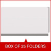 White legal size end tab classification folder with 2" gray tyvek expansion. 18 pt. paper stock. Packaged 25/125.