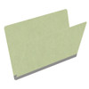 Peridot green legal size end tab classification folder with 2" dark green tyvek expansion. 25 pt type 3 pressboard stock. Packaged 25/125.