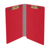 Red legal size end tab classification folder with 2" gray tyvek expansion and 2" bonded fasteners on inside front and inside back. 18 pt. paper stock. Packaged 25/125.