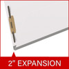 White legal size end tab classification folder with 2" gray tyvek expansion and 2" bonded fasteners on inside front and inside back. 18 pt. paper stock. Packaged 25/125.