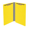 Yellow legal size end tab classification folder with 2" gray tyvek expansion and 2" bonded fasteners on inside front and inside back. 18 pt. paper stock. Packaged 25/125.