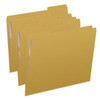 Yellow letter size top tab single ply folders with 1/3 cut assorted tabs and 2" bonded fastener on inside front and inside back. 11 pt yellow stock. Packaged 50/250