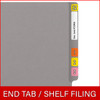 End Tab Colored File Folder - Letter Size - Straight Cut - GRAY - 100/Box