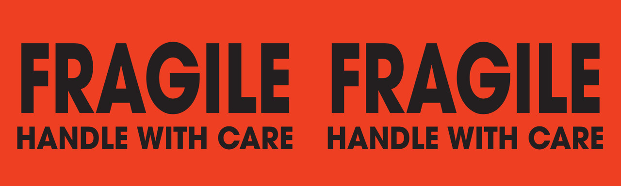 Tabbies 43578 - FRAGILE HANDLE WITH CARE - FL RED - 3 tabbies-43578-fragile-handle-with-care-fl-red-3-x-10-250-roll