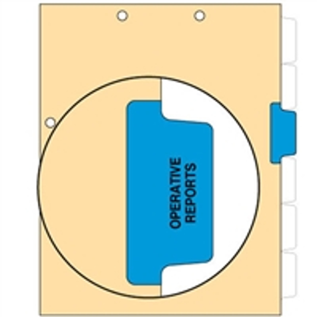 Ivory letter size side tab index divider with position 3 tab