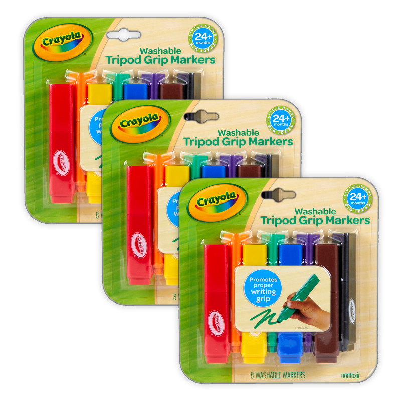 Washable Tripod Grip Markers, Per Pack, Packs1