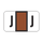 POS Alphabetic Labels - 2000 Series (Sheets for binder) - Letter -  J- Brown - 240 Labels Per Pack