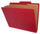 Top Tab Pressboard Folders w/ 3 Kraft dividers - Letter Size - Box of 10 - Color = Deep Red - Tyvek 3 inch Expansion