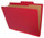 Top Tab Pressboard Folder w/ 2 Kraft dividers - Letter Size - Box of 10 - Color = Deep Red - Tyvek 2 inch Expansion