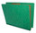 Moss Green Classification Folder One Divider - End Tab - Letter Size - 2" Spring Green Tyvek Expansion - Fasteners in Positions 1 & 3 and 1" Duo Fastener on Divider - 25Pt. Type III Pressboard -Box of 10