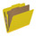 Top Tab Pressboard Folder w/ 1 Kraft divider - Letter Size - Box of 10 - Color = Yellow - Tyvek 2 inch Expansion