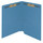 Blue End Tab File Folder With Fasteners in Positions 1 and 3 -  Letter Size - 14 pt - Reinforced Full End Tab - Box of 50