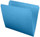 Top Tab File Folder With Fastener in Position 1 -  Blue - Letter Size - 11 pt. Stock -  Reinforced Straight Cut Top Tab  - 100/Box