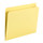 Yellow Top Tab File Folder With Fastener in Position 1 -  Letter Size - 11 pt Colored Stock - Reinforced Straight Cut Tab - 100/Box