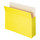 Smead File Pocket, Straight-Cut Tab, 3-1/2" Expansion, Letter Size, Yellow, 25 per Box (73233)