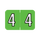 AmeriFile Sycom & Barkley Compatible Numeric Labels - Number 4 - Green - 1 1/2 W x 1 H - Roll of 500