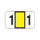 AmeriFile POS 3500 Series Numeric Labels - 1 5/8 W x 15/16 H - Number 1 - Yellow - Roll of 500