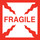 Tabbies 43577 - FRAGILE - WHITE/RED - 4" X 4" - 500/ROLL