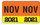Month/Year Labels 2021 - November - 225 Labels Per Pack - 1-1/2" W x 1" H