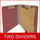 Dark Red End TAB Classification Folder with 2 Dividers - Letter Size - 2" Expansion - 2" Fasteners on inside front and inside back and 1" duo fastener on dividers. Type III Pressboard - 10/Pack