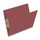 Dark red letter size end tab classification folder with 2" russet brown tyvek expansion and 2" bonded fasteners on inside front and inside back. 25 pt type 3 pressboard stock. Packaged 25/125.