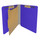 Purple letter size end tab classification folder with 2" gray tyvek expansion, with 2" bonded fasteners on inside front and inside back and 1" duo fastener on divider. 18 pt. paper stock and 17 pt brown kraft dividers. Packaged 10/50.