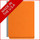 Orange letter size end tab classification folder with 3" gray tyvek expansion, with 2" bonded fasteners on inside front and inside back and 1" duo fastener on dividers. 18 pt. paper stock and 17 pt brown kraft dividers. Packaged 10/50.