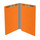 Orange legal size end tab classification folder with 2" gray tyvek expansion and 2" bonded fasteners on inside front and inside back. 18 pt. paper stock. Packaged 25/125.
