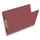 Dark red legal size end tab classification folder with 2" russet brown tyvek expansion and 2" bonded fasteners on inside front and inside back. 25 pt type 3 pressboard stock. Packaged 25/125.