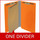 Orange legal size end tab classification folder with 2" gray tyvek expansion, with 2" bonded fasteners on inside front and inside back and 1" duo fastener on divider. 18 pt. paper stock and 17 pt brown kraft dividers. Packaged 10/50.
