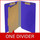 Purple legal size end tab classification folder with 2" gray tyvek expansion, with 2" bonded fasteners on inside front and inside back and 1" duo fastener on divider. 18 pt. paper stock and 17 pt brown kraft dividers. Packaged 10/50.