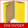 Yellow legal size end tab classification folder with 2" gray tyvek expansion, with 2" bonded fasteners on inside front and inside back and 1" duo fastener on divider. 18 pt. paper stock and 17 pt brown kraft dividers. Packaged 10/50.