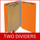 Orange legal size end tab classification folder with 2" gray tyvek expansion, with 2" bonded fasteners on inside front and inside back and 1" duo fastener on dividers. 18 pt. paper stock and 17 pt brown kraft dividers, 10/Box