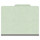 Pale green letter size top tab classification folder with 2" gray tyvek expansion. 25 pt type 3 pressboard stock. Packaged 25/125.