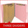 Pink letter size top tab classification folder with 3" gray tyvek expansion, with 2" bonded fasteners on inside front and inside back and 1" duo fastener on dividers. 18 pt. paper stock and 17 pt brown kraft dividers, 10/Box