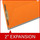 Orange legal size top tab classification folder with 2" gray tyvek expansion and 2" bonded fasteners on inside front and inside back. 18 pt. paper stock. Packaged 25/125.