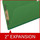 Moss green legal size top tab classification folder with 2" dark green tyvek expansion and 2" bonded fasteners on inside front and inside back. 25 pt type 3 pressboard stock. Packaged 25/125.