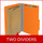 Orange legal size top tab classification folder with 2" gray tyvek expansion, with 2" bonded fasteners on inside front and inside back and 1" duo fastener on dividers. 18 pt. paper stock and 17 pt brown kraft dividers. Packaged 10/50.