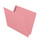 Pink letter size reinforced end tab folder with 2" bonded fastener on inside back. 11 pt pink stock. Packaged 50/250